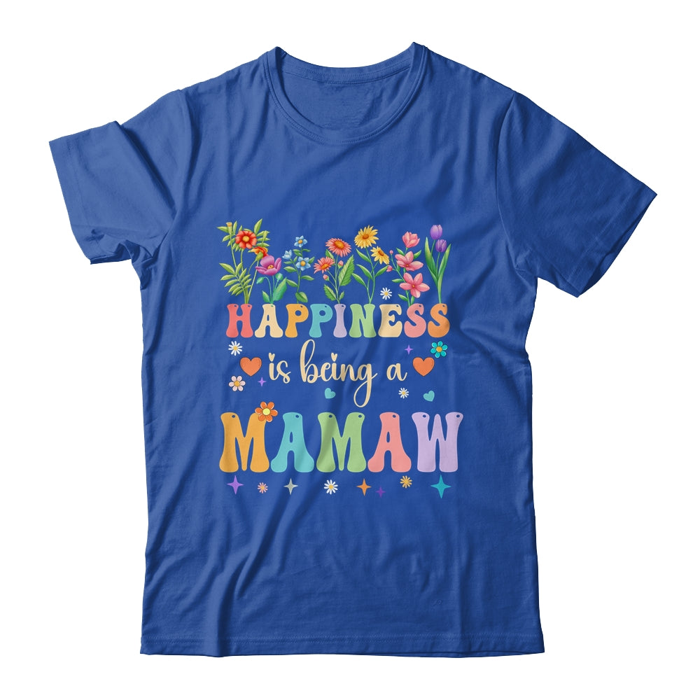 Happiness Is Being A Mamaw Floral Design Mamaw Mothers Day Shirt & Tank Top | teecentury
