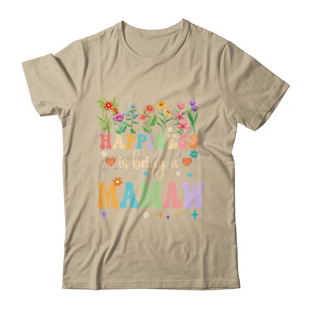 Happiness Is Being A Mamaw Floral Design Mamaw Mothers Day Shirt & Tank Top | teecentury
