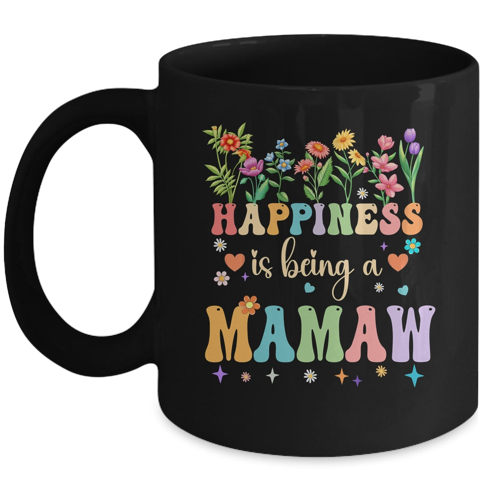 Happiness Is Being A Mamaw Floral Design Mamaw Mothers Day Mug | teecentury