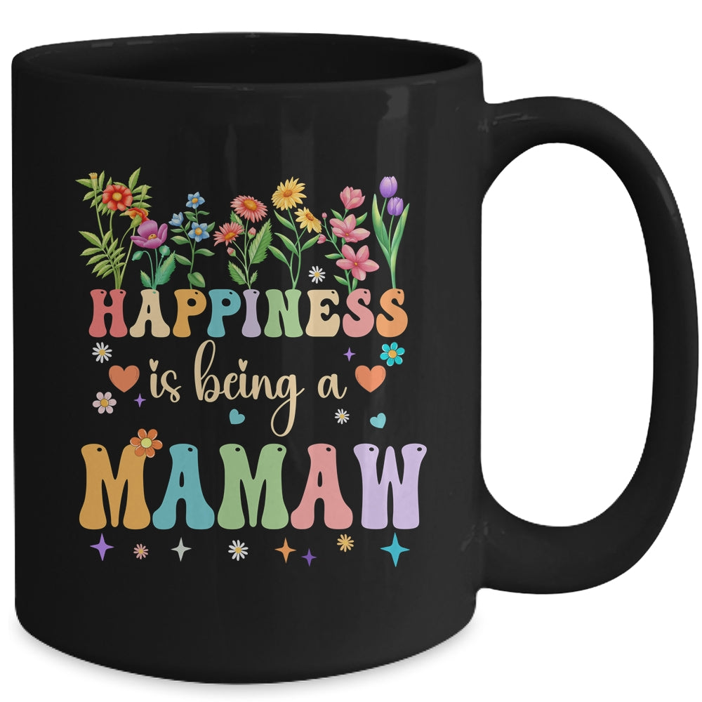 Happiness Is Being A Mamaw Floral Design Mamaw Mothers Day Mug | teecentury