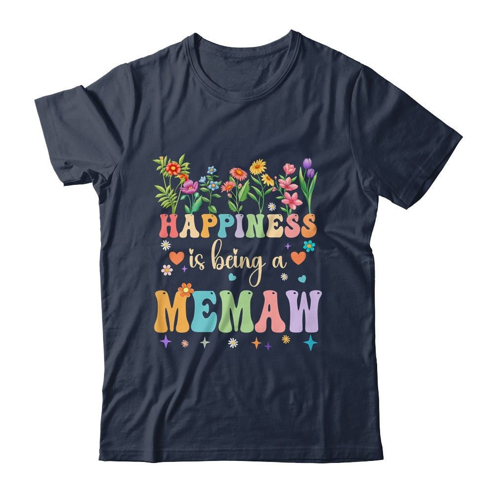 Happiness Is Being A Memaw Floral Design Memaw Mothers Day Shirt & Tank Top | teecentury
