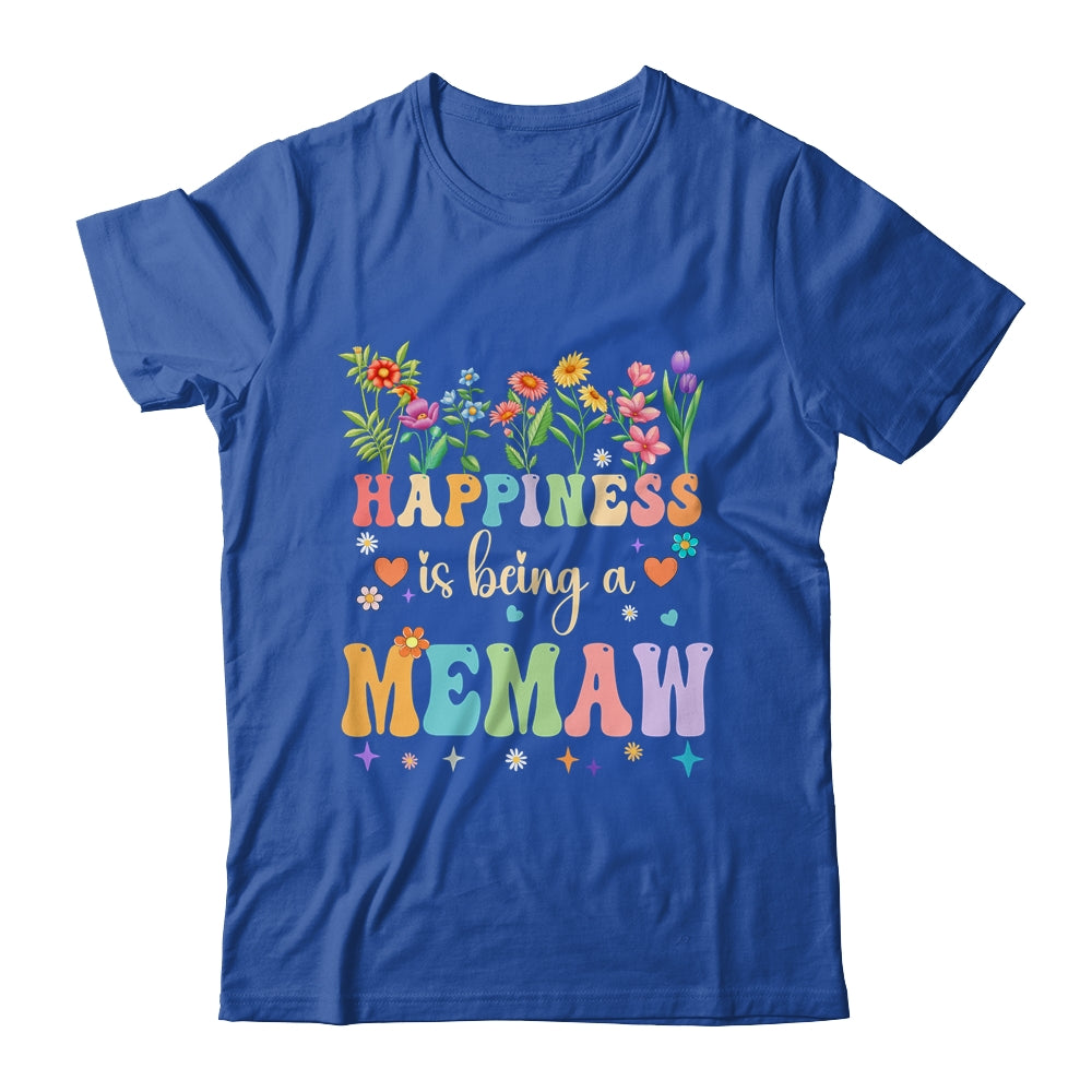 Happiness Is Being A Memaw Floral Design Memaw Mothers Day Shirt & Tank Top | teecentury