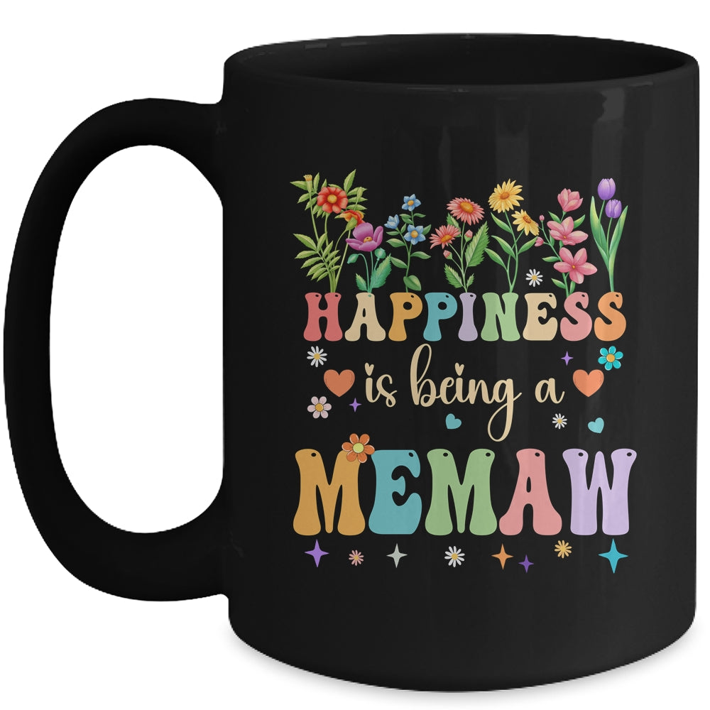 Happiness Is Being A Memaw Floral Design Memaw Mothers Day Mug | teecentury