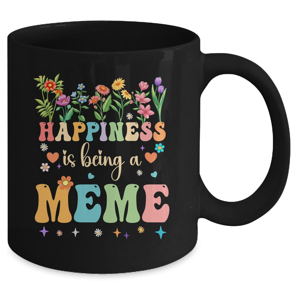 Happiness Is Being A Meme Floral Design Meme Mothers Day Mug | teecentury