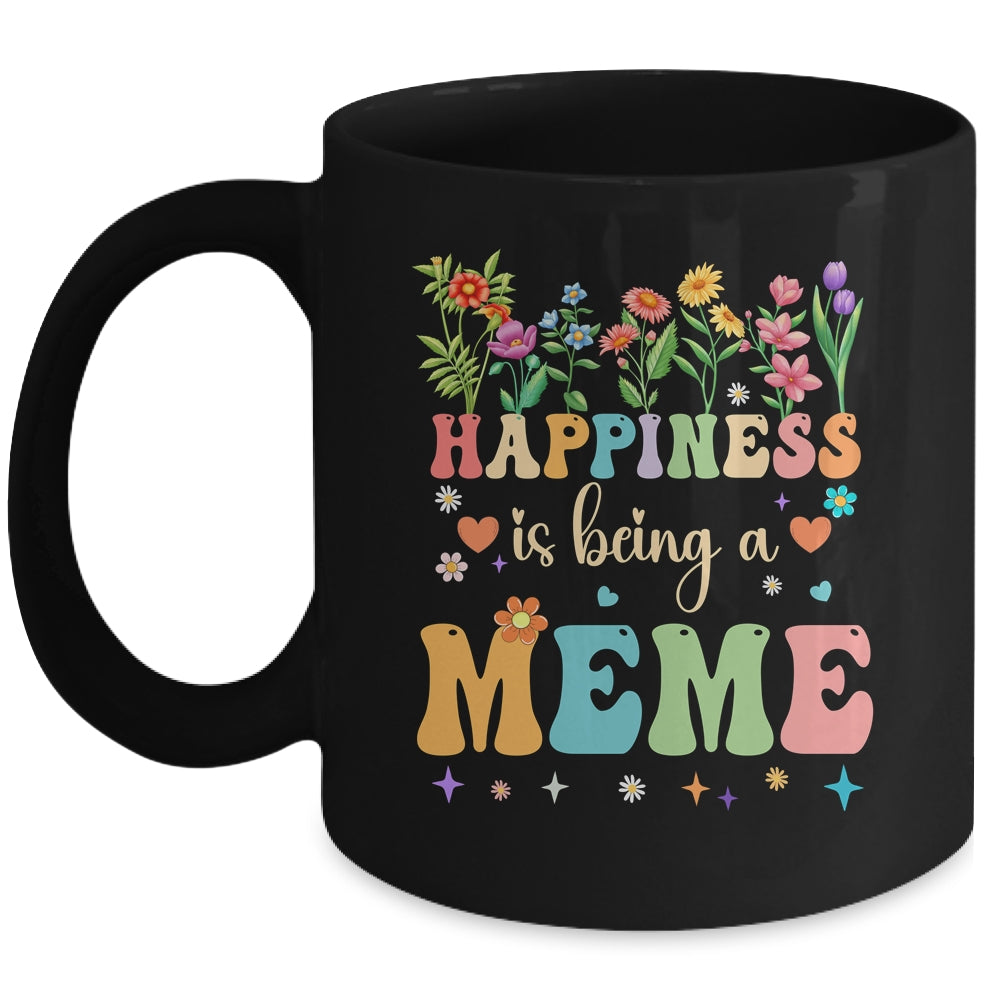 Happiness Is Being A Meme Floral Design Meme Mothers Day Mug | teecentury