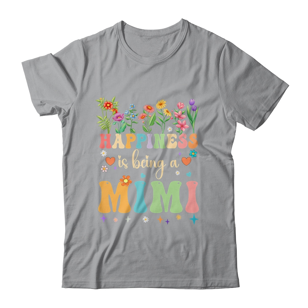 Happiness Is Being A Mimi Floral Design Mimi Mothers Day Shirt & Tank Top | teecentury