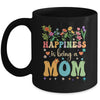 Happiness Is Being A Mom Floral Design Mom Mothers Day Mug | teecentury