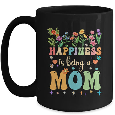 Happiness Is Being A Mom Floral Design Mom Mothers Day Mug | teecentury