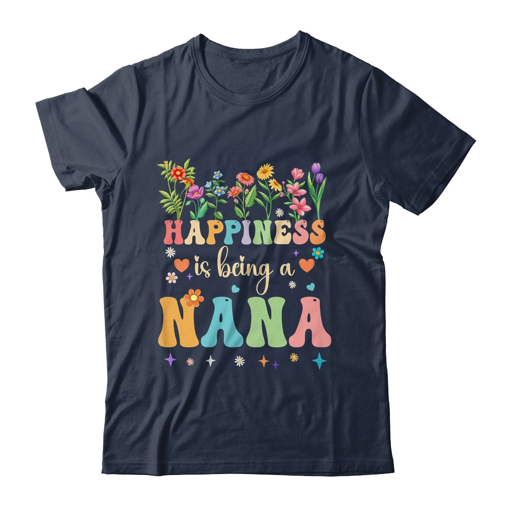 Happiness Is Being A Nana Floral Design Nana Mothers Day Shirt & Tank Top | teecentury
