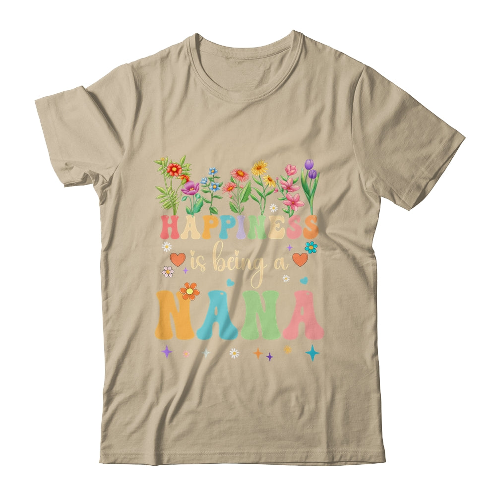 Happiness Is Being A Nana Floral Design Nana Mothers Day Shirt & Tank Top | teecentury