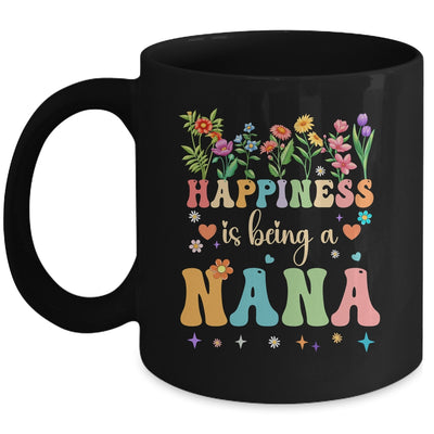 Happiness Is Being A Nana Floral Design Nana Mothers Day Mug | teecentury