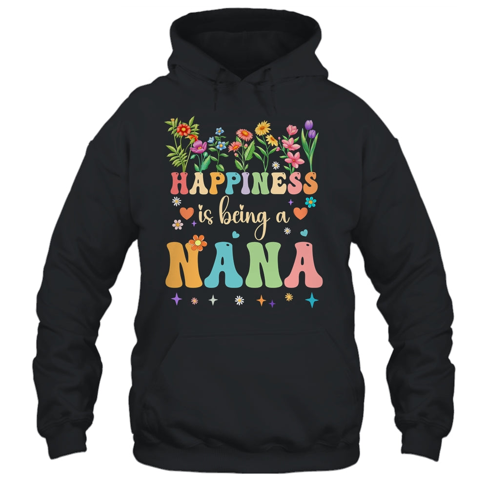 Happiness Is Being A Nana Floral Design Nana Mothers Day Shirt & Tank Top | teecentury