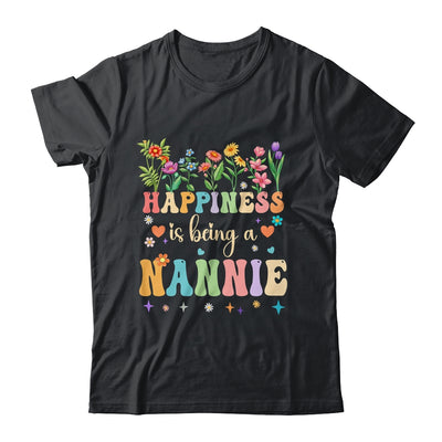 Happiness Is Being A Nannie Floral Design Nannie Mothers Day Shirt & Tank Top | teecentury