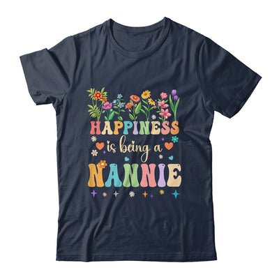 Happiness Is Being A Nannie Floral Design Nannie Mothers Day Shirt & Tank Top | teecentury