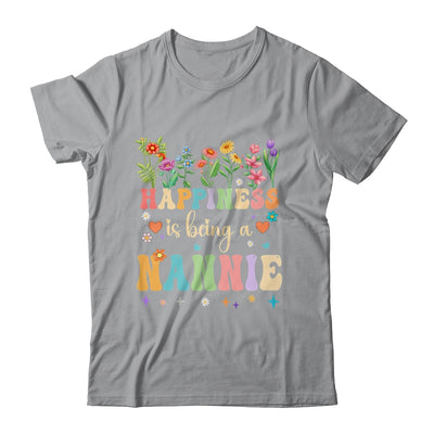 Happiness Is Being A Nannie Floral Design Nannie Mothers Day Shirt & Tank Top | teecentury