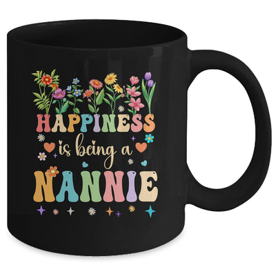 Happiness Is Being A Nannie Floral Design Nannie Mothers Day Mug | teecentury