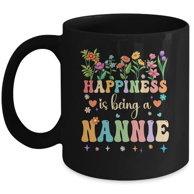 Happiness Is Being A Nannie Floral Design Nannie Mothers Day Mug | teecentury