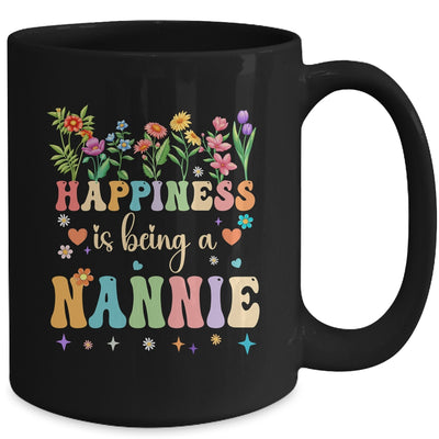 Happiness Is Being A Nannie Floral Design Nannie Mothers Day Mug | teecentury