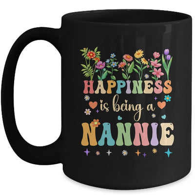 Happiness Is Being A Nannie Floral Design Nannie Mothers Day Mug | teecentury