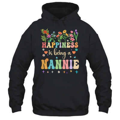 Happiness Is Being A Nannie Floral Design Nannie Mothers Day Shirt & Tank Top | teecentury