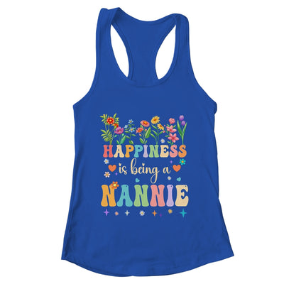 Happiness Is Being A Nannie Floral Design Nannie Mothers Day Shirt & Tank Top | teecentury