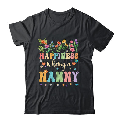 Happiness Is Being A Nanny Floral Design Nanny Mothers Day Shirt & Tank Top | teecentury