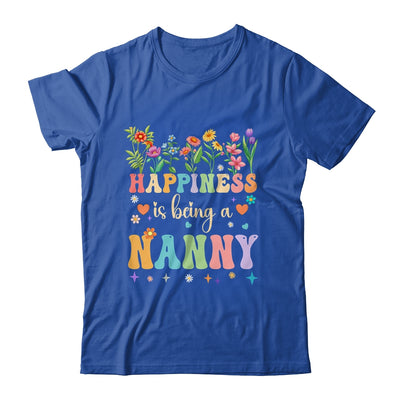 Happiness Is Being A Nanny Floral Design Nanny Mothers Day Shirt & Tank Top | teecentury