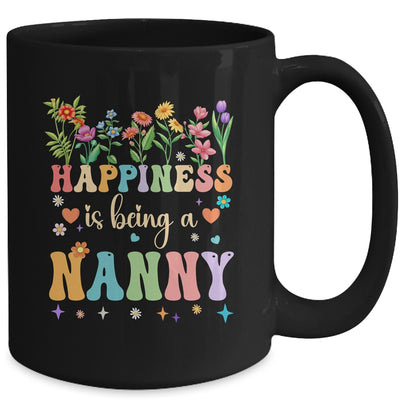 Happiness Is Being A Nanny Floral Design Nanny Mothers Day Mug | teecentury