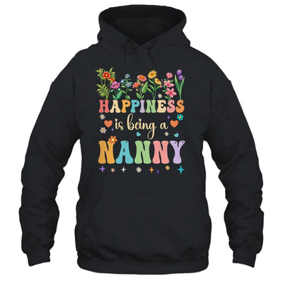 Happiness Is Being A Nanny Floral Design Nanny Mothers Day Shirt & Tank Top | teecentury