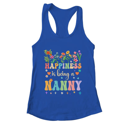 Happiness Is Being A Nanny Floral Design Nanny Mothers Day Shirt & Tank Top | teecentury