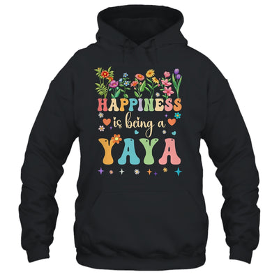 Happiness Is Being A Yaya Floral Design Yaya Mothers Day Shirt & Tank Top | teecentury