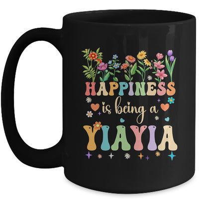 Happiness Is Being A Yiayia Floral Design Yiayia Mothers Day Mug | teecentury