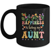 Happiness Is Being An Aunt Floral Design Aunt Mothers Day Mug | teecentury