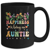 Happiness Is Being An Auntie Floral Design Auntie Mothers Day Mug | teecentury