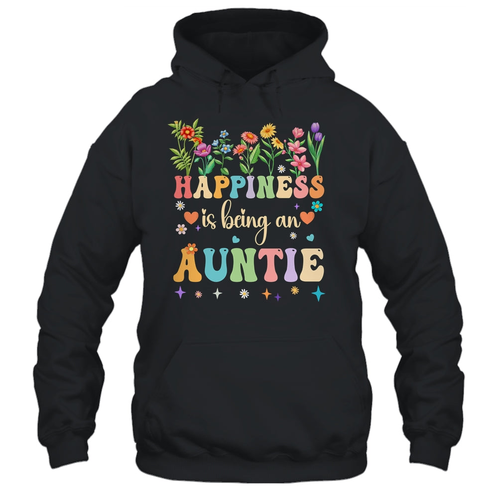 Happiness Is Being An Auntie Floral Design Auntie Mothers Day Shirt & Tank Top | teecentury