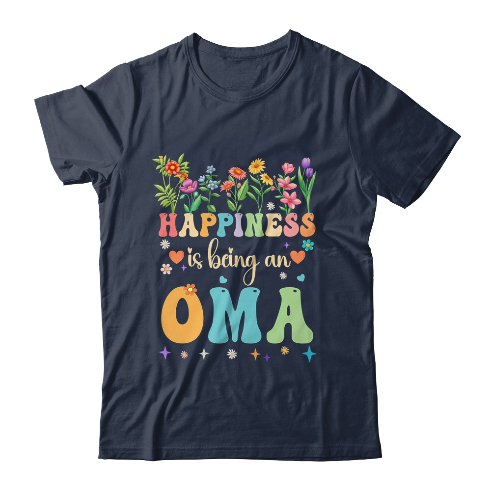Happiness Is Being An Oma Floral Design Oma Mothers Day Shirt & Tank Top | teecentury