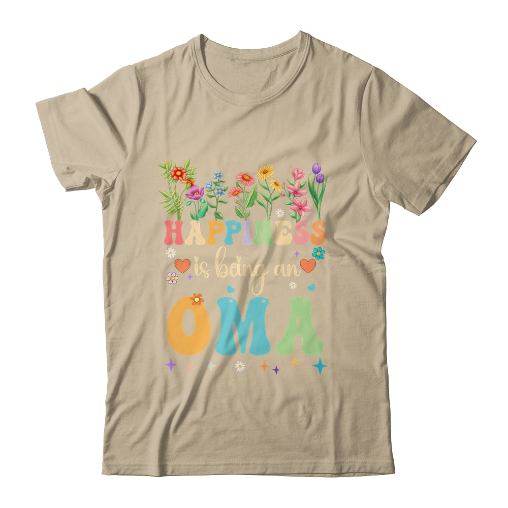 Happiness Is Being An Oma Floral Design Oma Mothers Day Shirt & Tank Top | teecentury