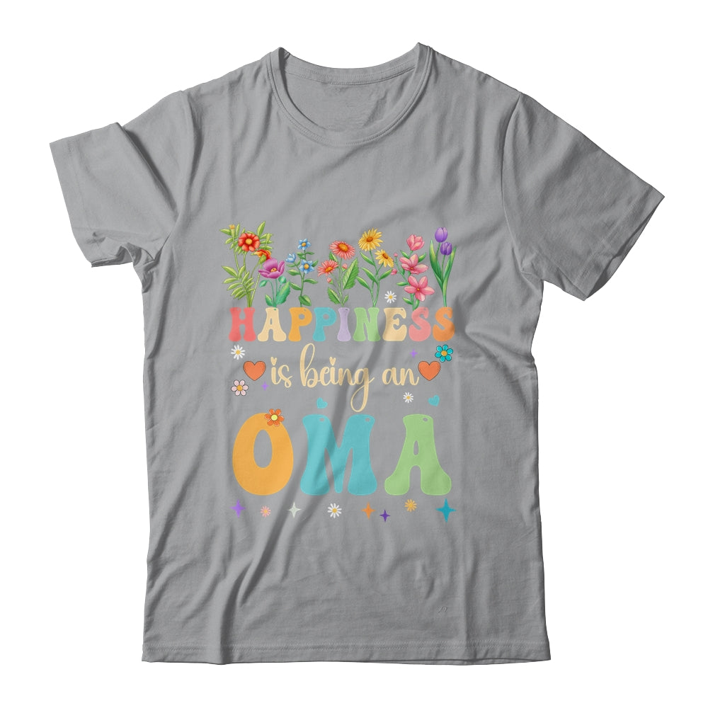 Happiness Is Being An Oma Floral Design Oma Mothers Day Shirt & Tank Top | teecentury