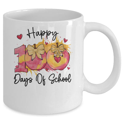 Happy 100 Day Of School Coquette Bow Pencil Teacher Mug | teecentury