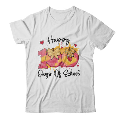Happy 100 Day Of School Coquette Bow Pencil Teacher Shirt & Hoodie | teecentury