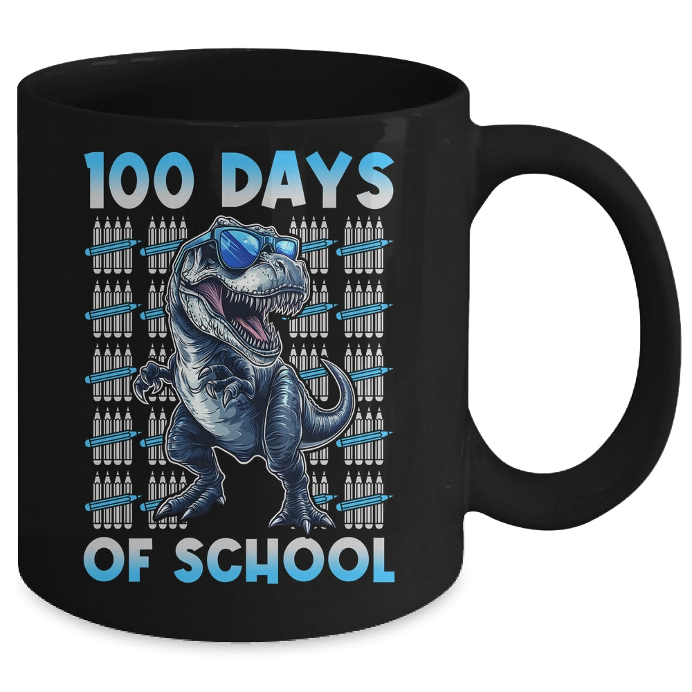 Happy 100 Days Of School T-Rex 100th Dinosaur Kids Boys Mug | teecentury