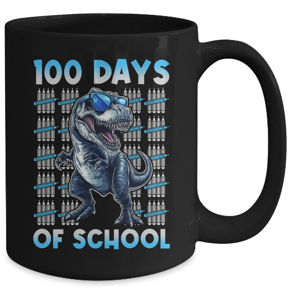 Happy 100 Days Of School T-Rex 100th Dinosaur Kids Boys Mug | teecentury
