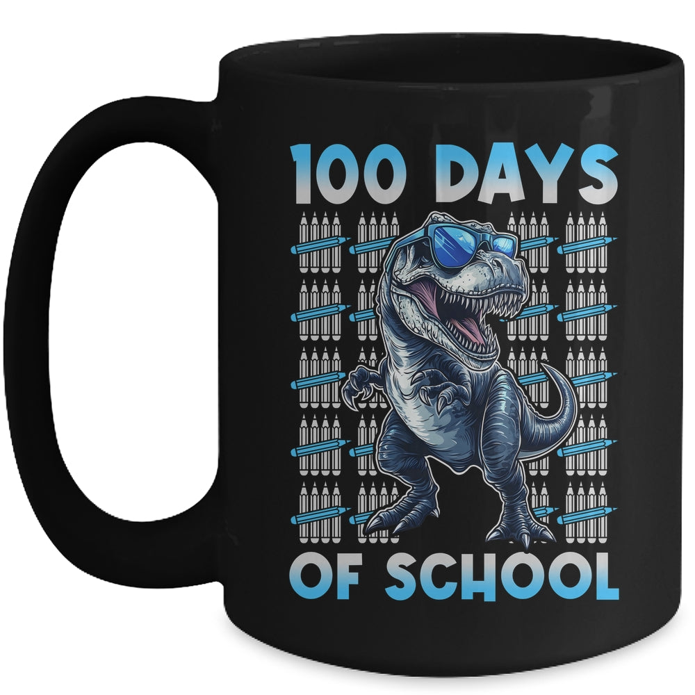 Happy 100 Days Of School T-Rex 100th Dinosaur Kids Boys Mug | teecentury