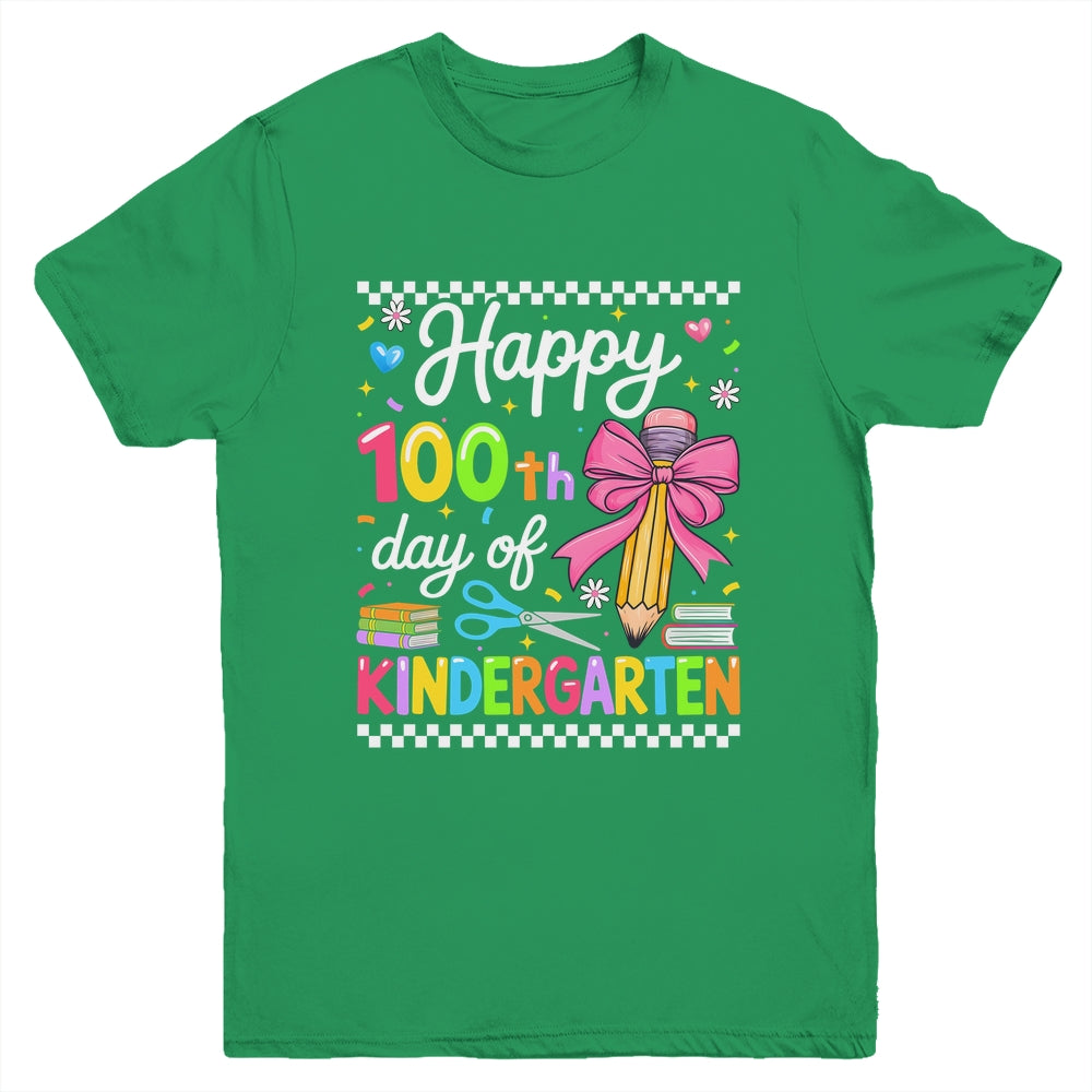 Happy 100 Days Of School Teacher Kindergarten Girls Kids Youth Shirt | teecentury