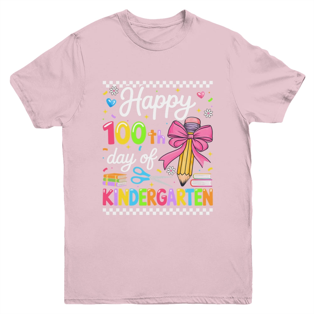 Happy 100 Days Of School Teacher Kindergarten Girls Kids Youth Shirt | teecentury