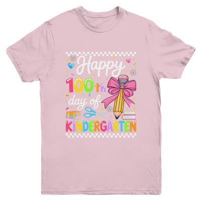 Happy 100 Days Of School Teacher Kindergarten Girls Kids Youth Shirt | teecentury