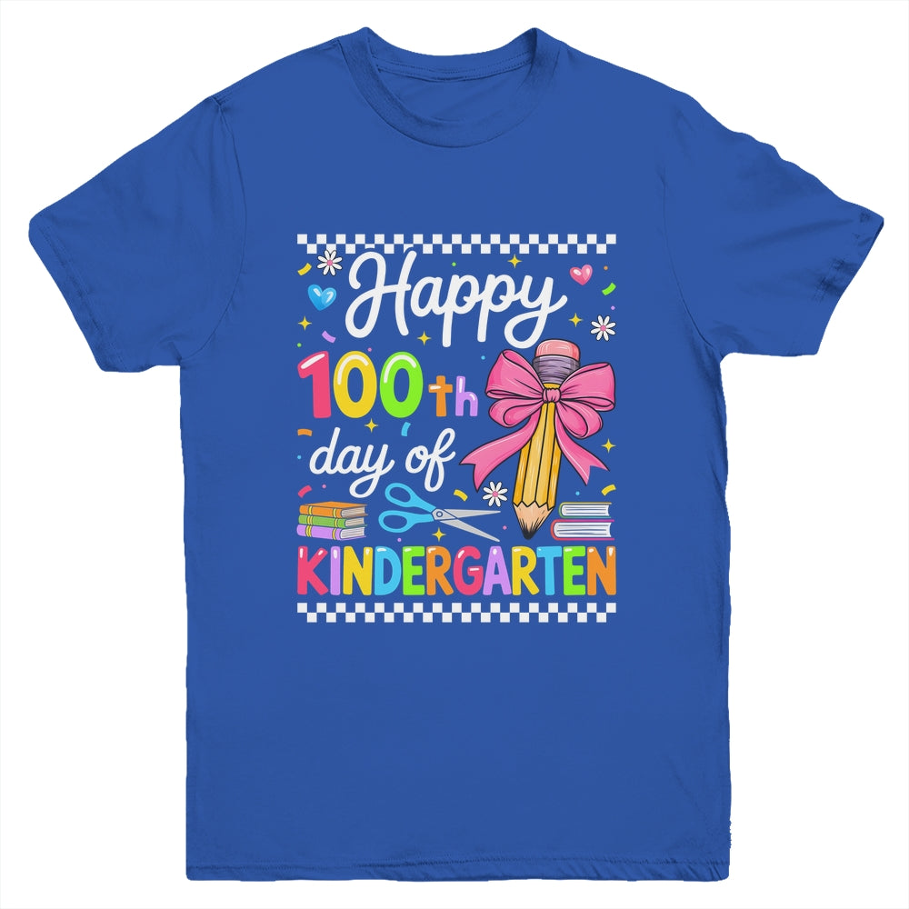 Happy 100 Days Of School Teacher Kindergarten Girls Kids Youth Shirt | teecentury