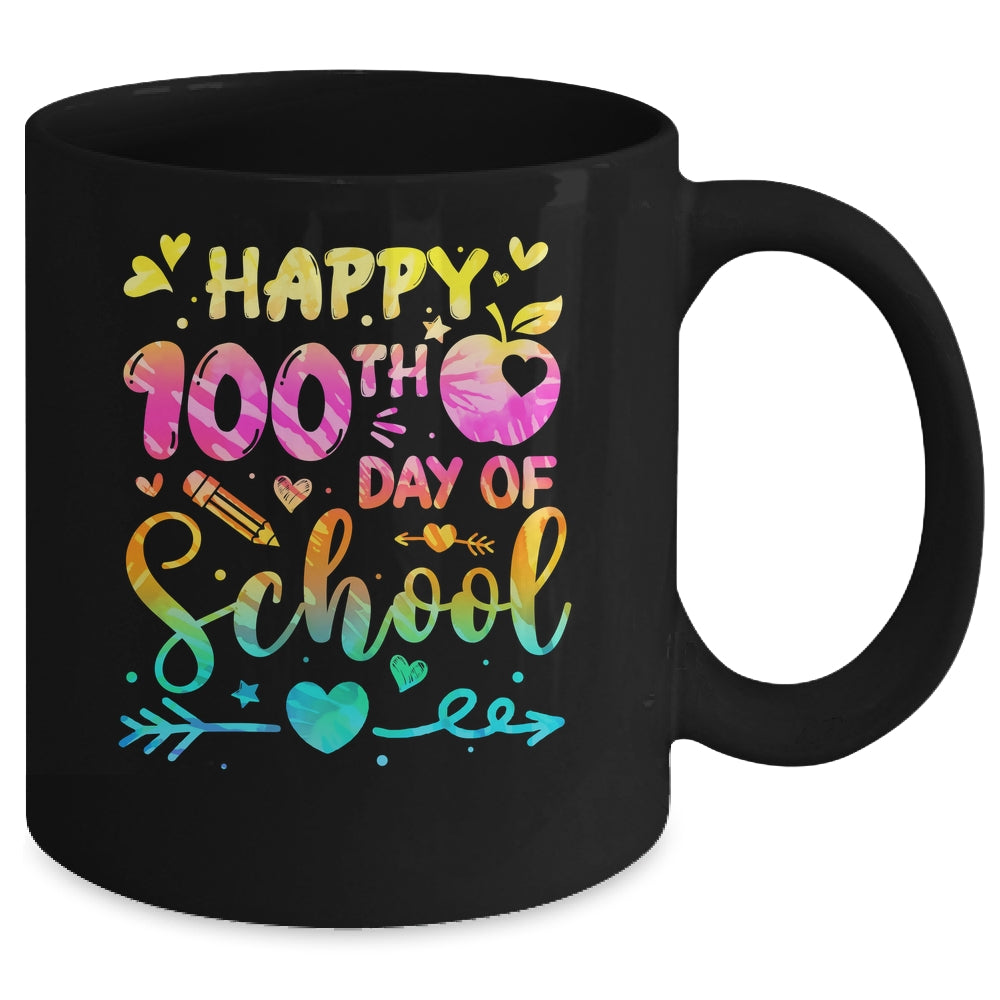 Happy 100th Day Of School Tie Dye Rainbow 100 Days Smart Mug | teecentury