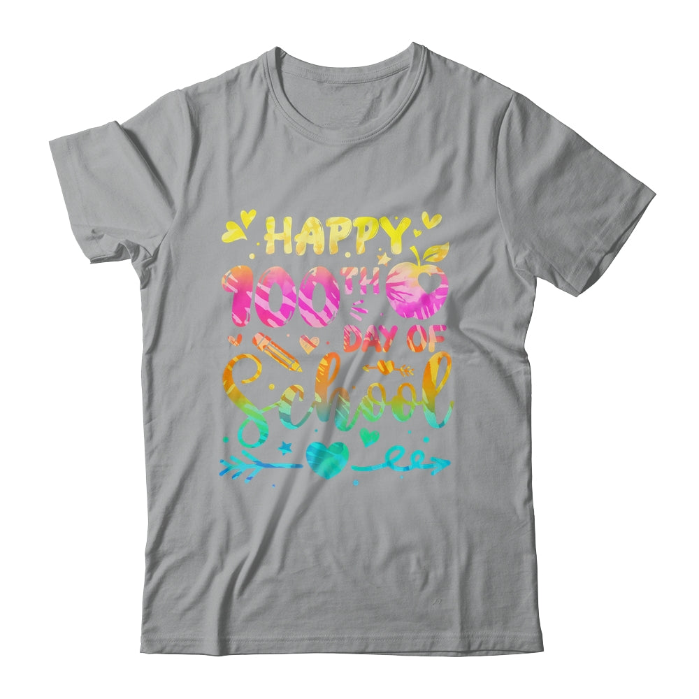 Happy 100th Day Of School Tie Dye Rainbow 100 Days Smart Shirt & Hoodie | teecentury