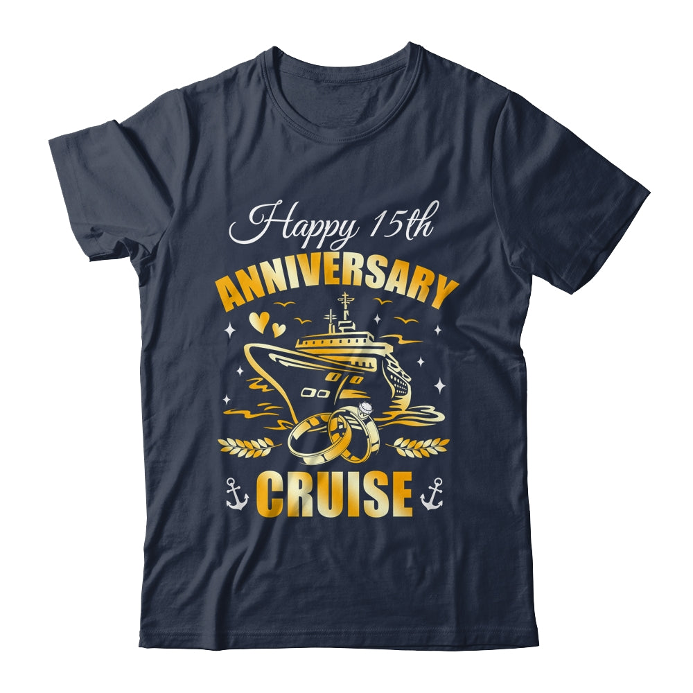 Happy 15th Anniversary Cruise Wedding Matching Husband Wife Shirt & Tank Top | teecentury